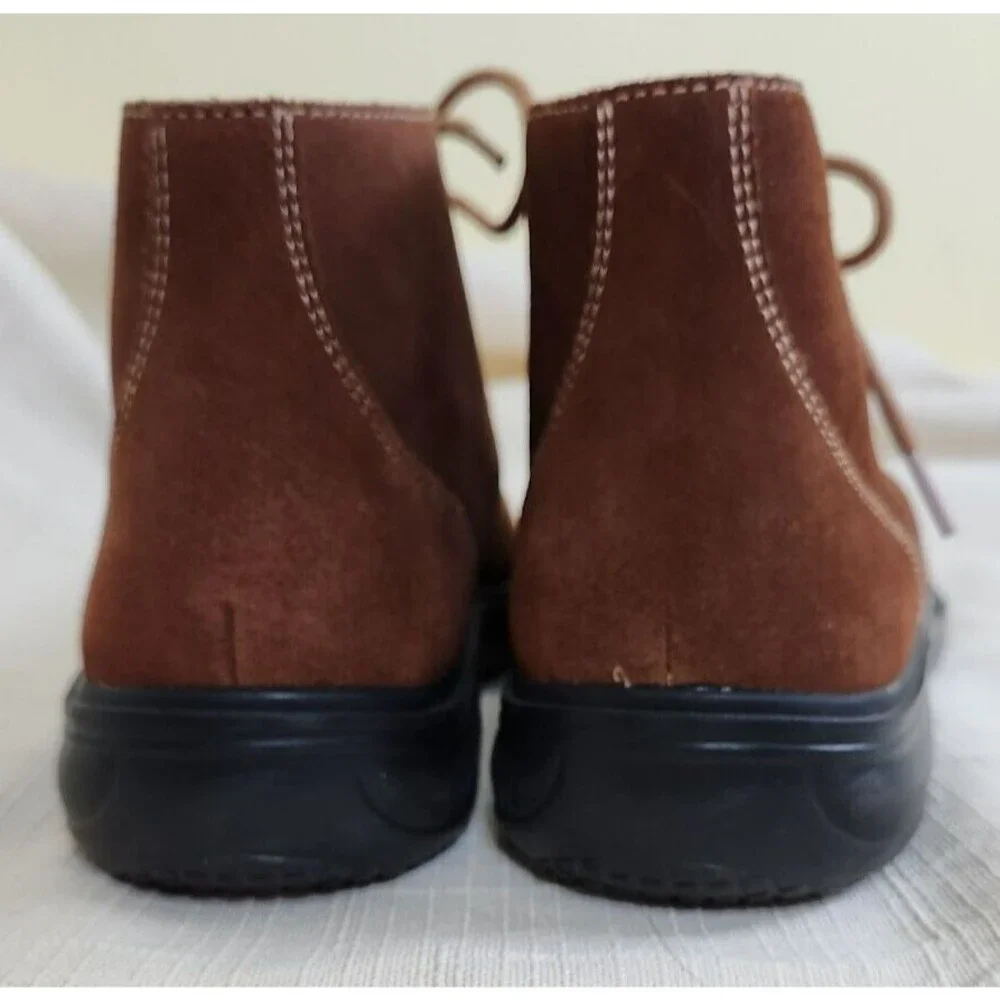 Dr. Comfort Men's Brown Leather Ankle Lace Up Casual/Dress Shoes, Size 8 1/2